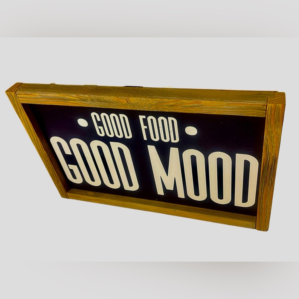 Rustic Black and White 'Good Food Good Mood' Wall Art SOLD! - Picture 9 of 10